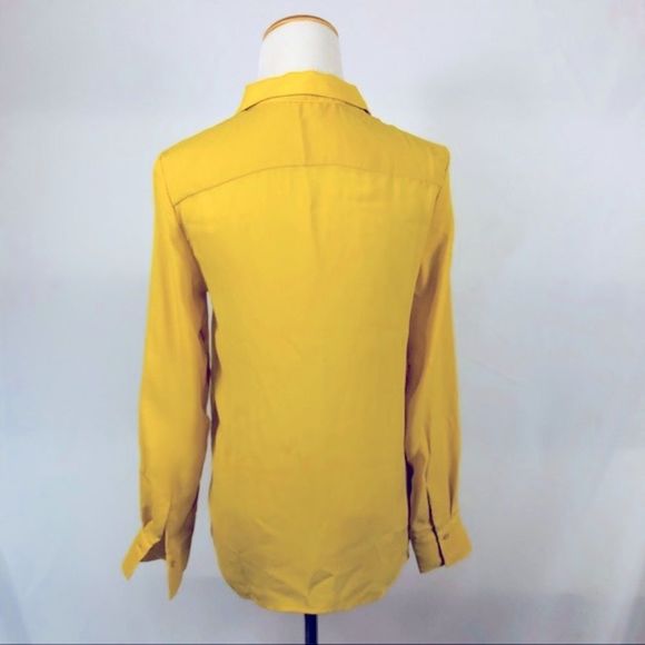 ZARA Mustard Yellow Long Sleeve Button Down Dress Shirt - Picture 5 of 5